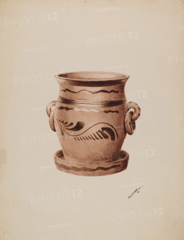 Flower Pot, 1937. Creator: Charles Moss.