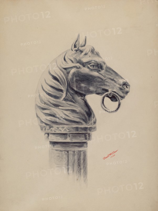 Hitching Post, 1938. Creator: Charles Moss.