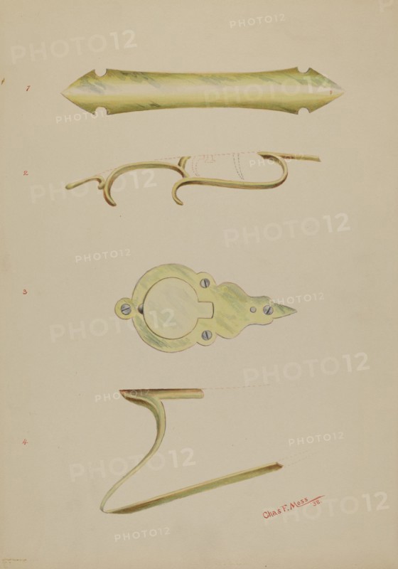 Patch Pocket and Decorations on Ky. Rifle, 1938. Creator: Charles Moss.