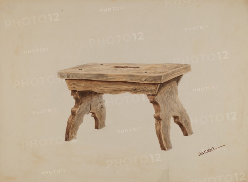 Footstool, c. 1937. Creator: Charles Moss.