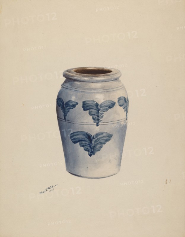 Gray Stoneware Crock, c. 1937. Creator: Charles Moss.