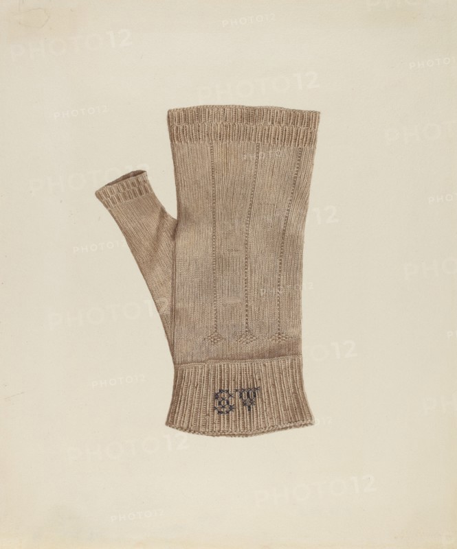 Knitted Glove, c. 1936. Creator: Elizabeth Moutal.