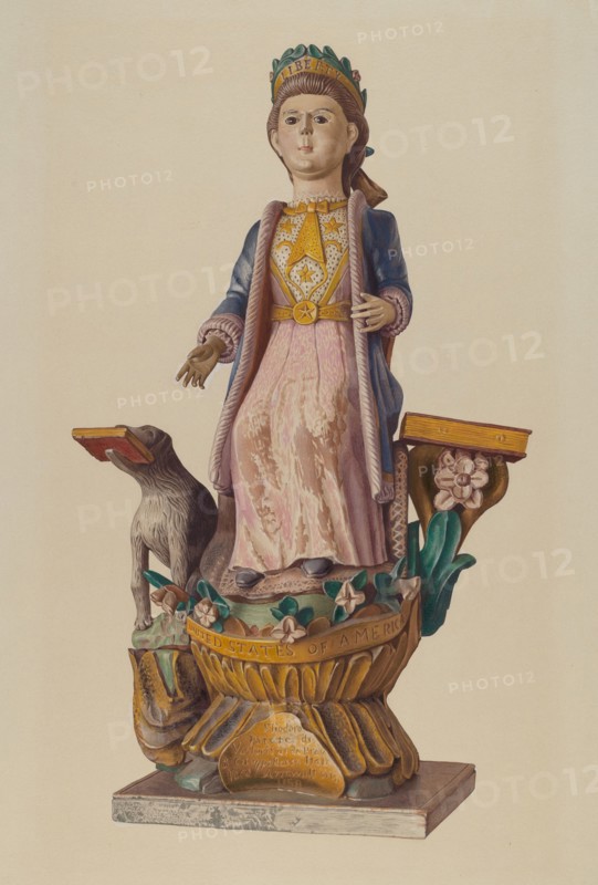 Seated Figure: "Liberty", c. 1938. Creator: Elizabeth Moutal.