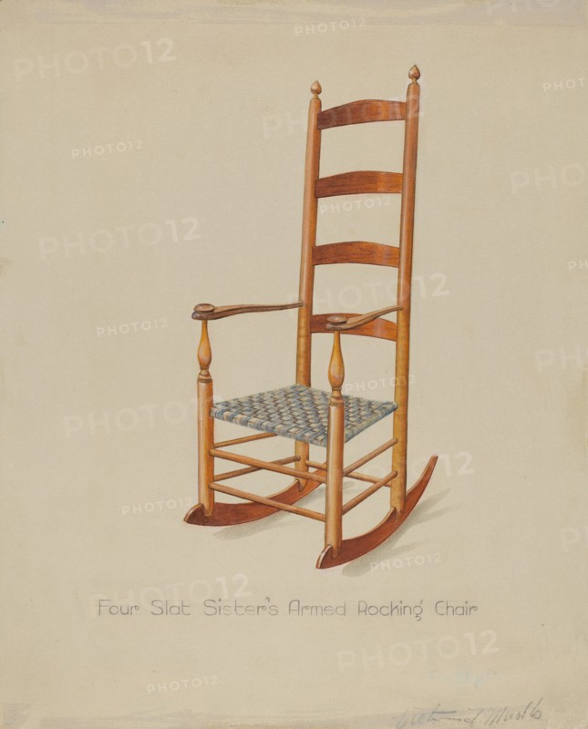 Shaker Rocking Chair, c. 1936. Creator: Victor F. Muollo.