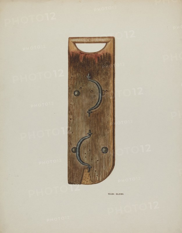 Clapper, c. 1940. Creator: Hilda Olson.