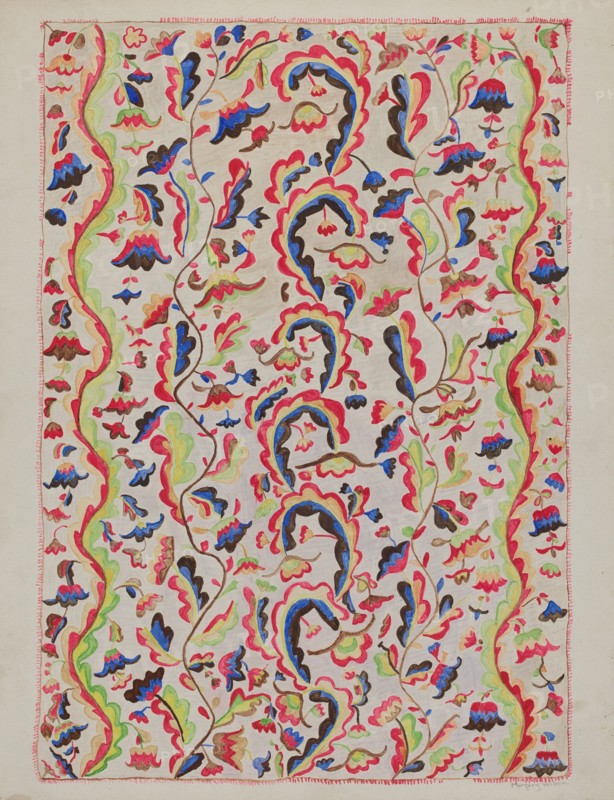 Colcha, c. 1937. Creator: Marjery Parish.