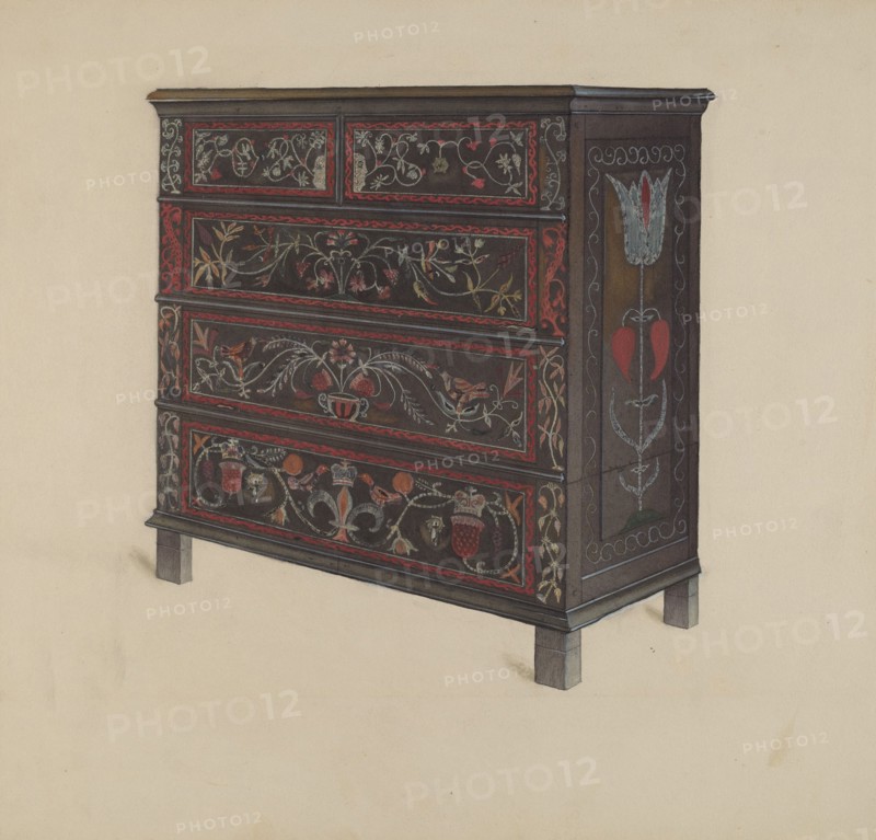 Guilford Painted Chest, c. 1936. Creator: Martin Partyka.