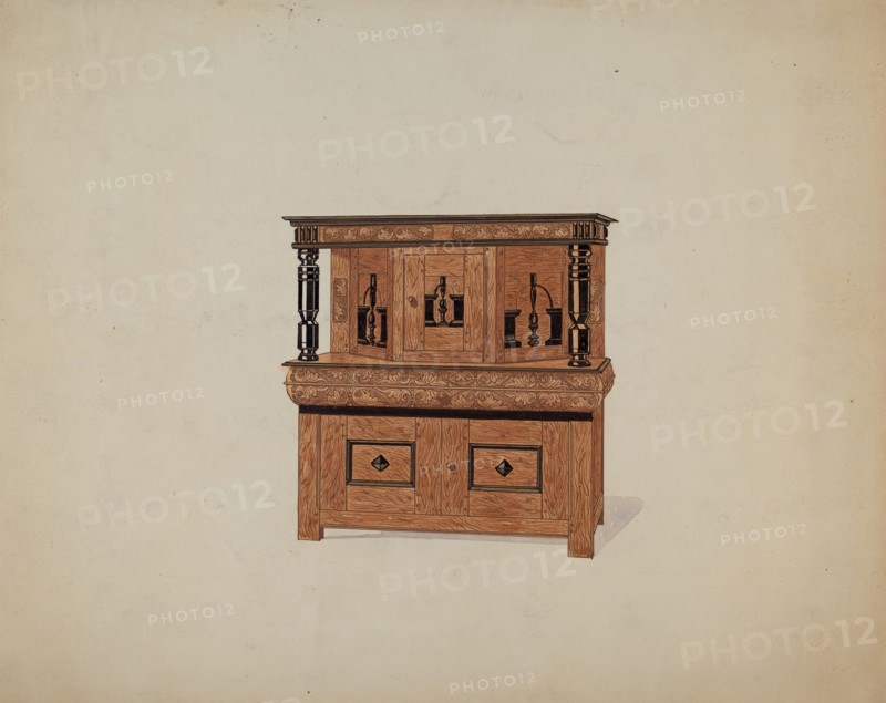 Guilford Press Cupboard, c. 1936. Creator: Martin Partyka.