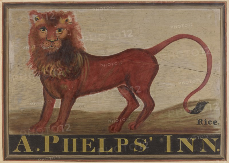 Red Lion Inn Sign, c. 1939. Creator: Martin Partyka.