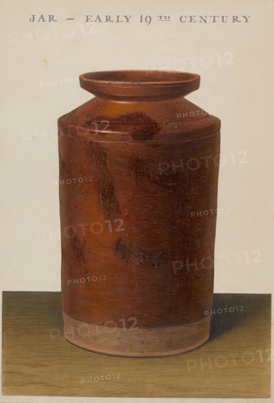Red Glazed Preserve Jar, c. 1938. Creator: Alfred Parys.