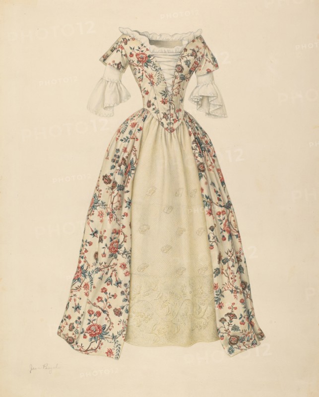 Dress with Quilted Petticoat, 1935/1942. Creator: Jean Peszel.