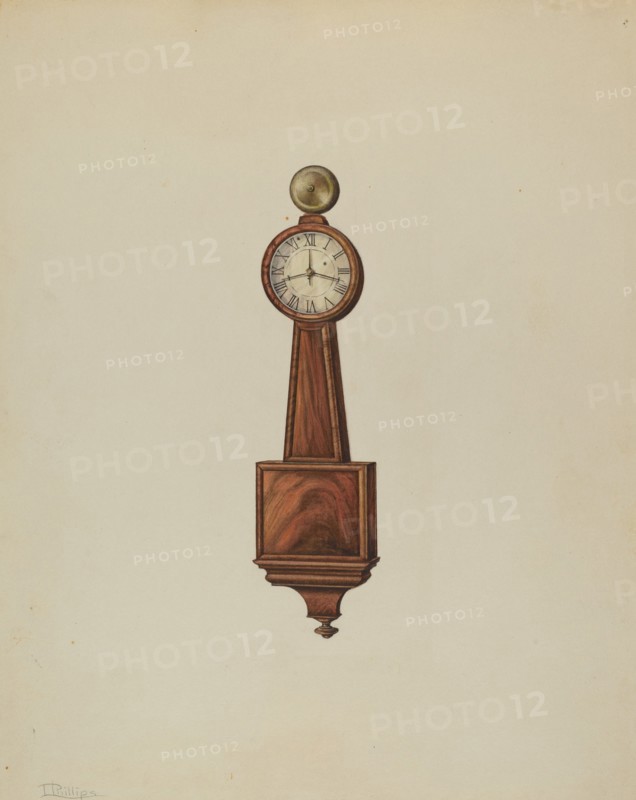 Wall Clock, c. 1938. Creator: Lawrence Phillips.