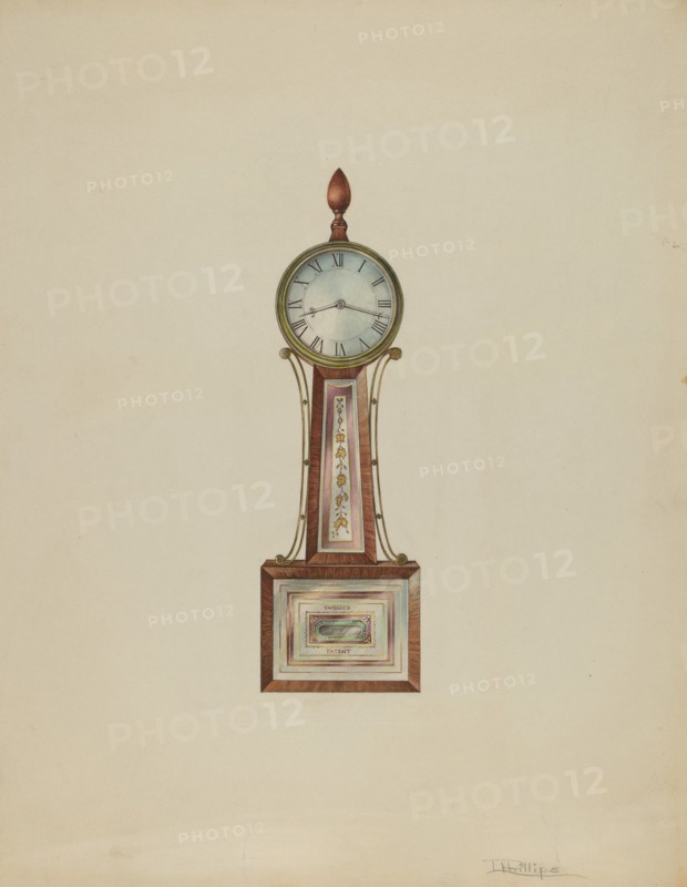 Wall Clock, c. 1938. Creator: Lawrence Phillips.