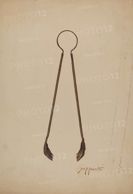 Fireplace Tongs, c. 1941. Creator: Paul Poffinbarger.