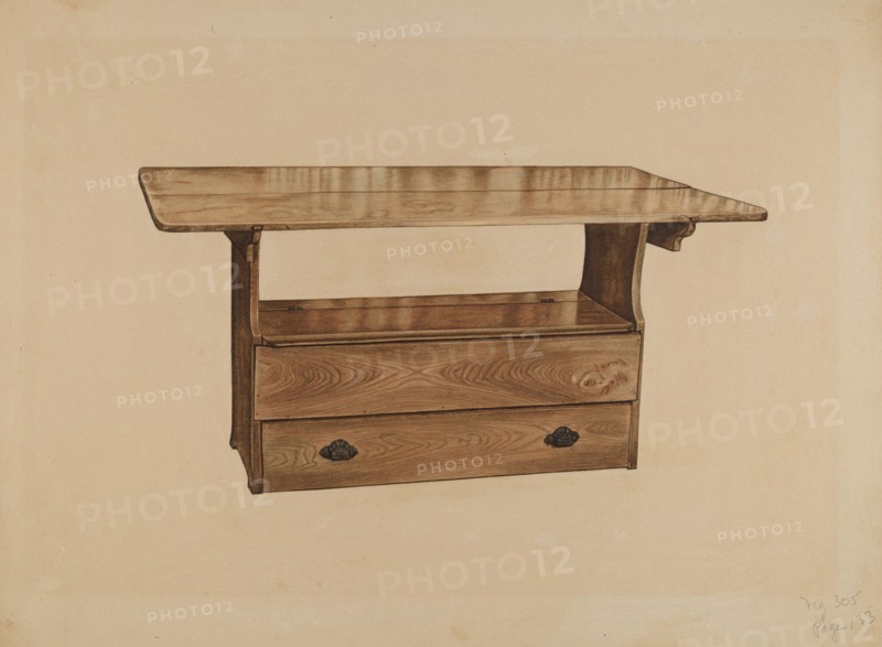 Seat Table, c. 1939. Creator: Paul Poffinbarger.