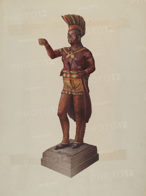 Cigar Store Indian, c. 1937. Creator: Robert Pohle.