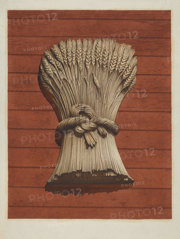 Sheaf of Wheat Shop Sign, 1935/1942. Creator: Robert Pohle.