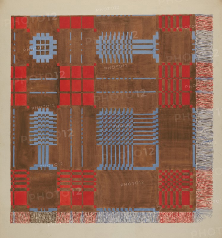 Woven Coverlet, c. 1936. Creator: Dorothy Posten.