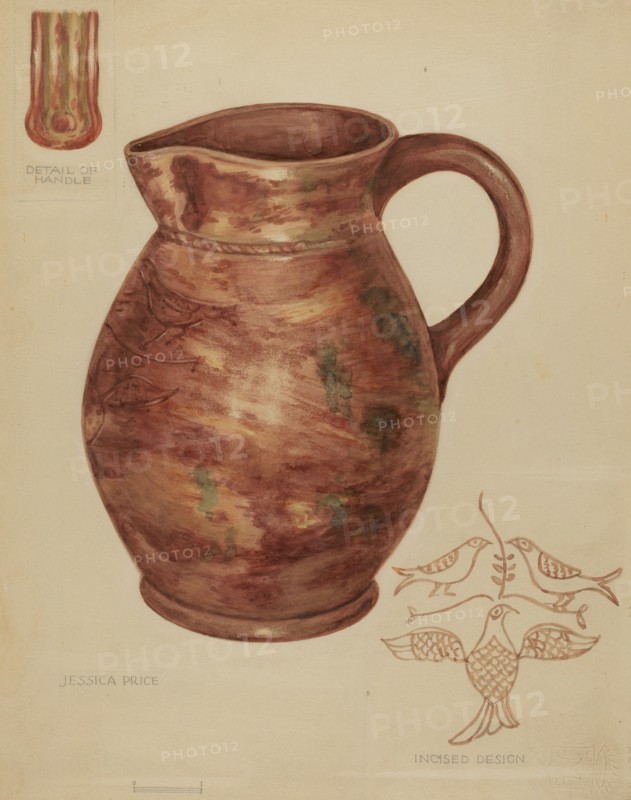 Red Earthenware Pitcher, 1935/1942. Creator: Jessica Price.