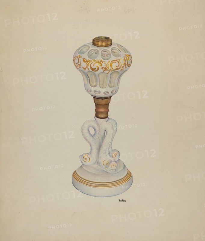 Dolphin Base Lamp, c. 1938. Creator: Ray Price.