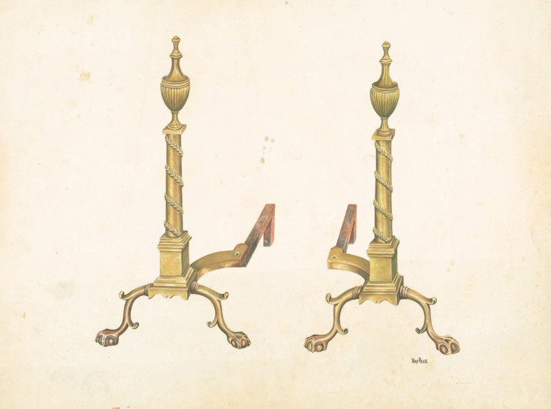 Andirons, c. 1938. Creator: Ray Price.