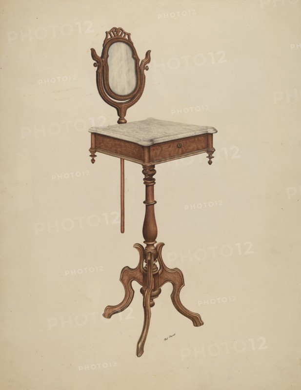 Shaving Stand, c. 1938. Creator: Ray Price.