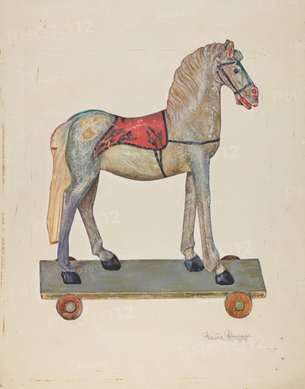 Toy Wooden Horse, 1935/1942. Creator: David Ramage.