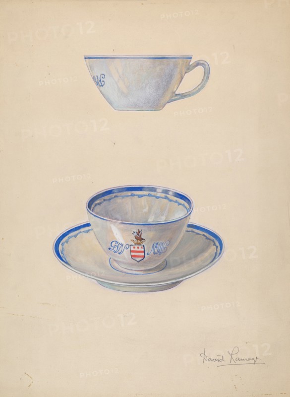 Teacup and Saucer, c. 1939. Creator: David Ramage.