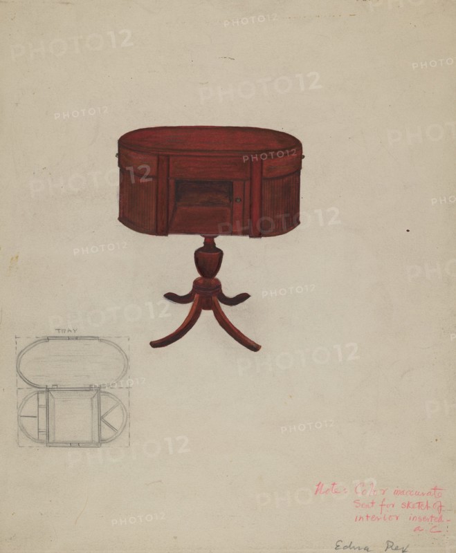 Duncan Phyfe Sewing Cabinet, c. 1940. Creator: Edna C. Rex.
