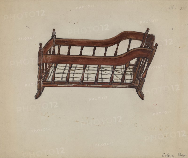 Baby's Cradle, 1935/1942. Creator: Edna C. Rex.