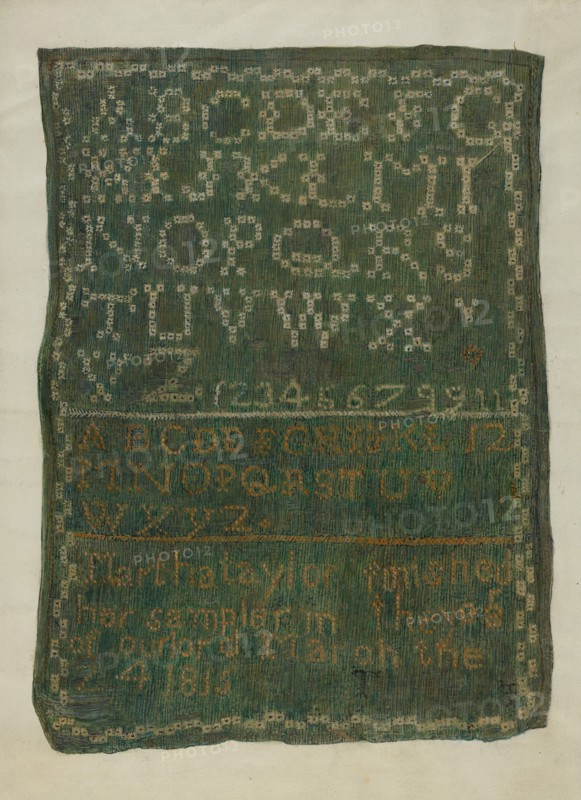 Sampler, c. 1939. Creator: Edna C. Rex.