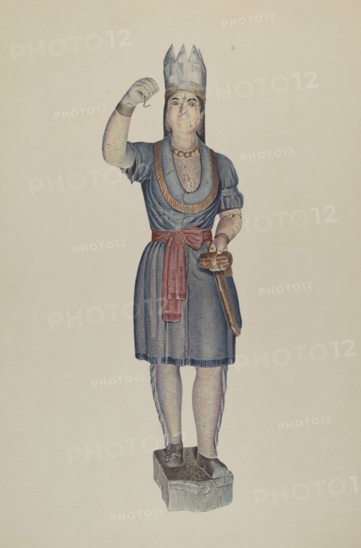 Cigar Store Indian, c. 1938. Creator: Michael Riccitelli.