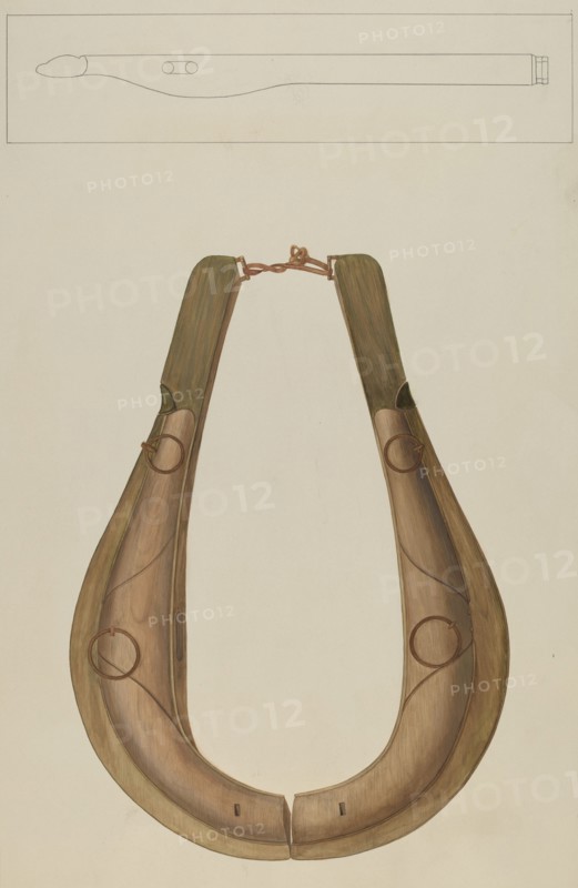 Horse Collar and Hame, c. 1938. Creator: Wilbur M Rice.