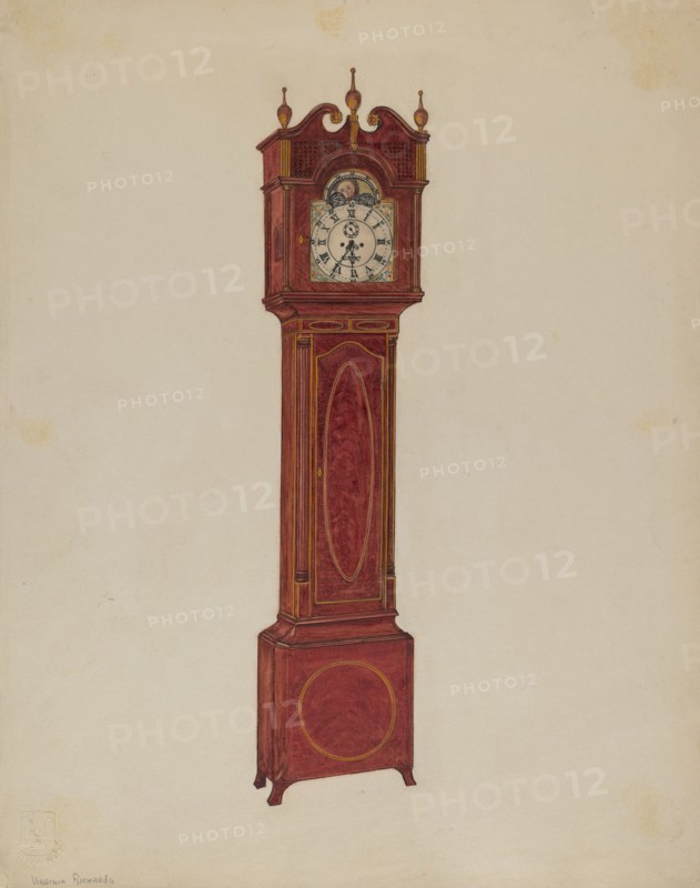 Clock, Tall, 1935/1942. Creator: Virginia Richards.
