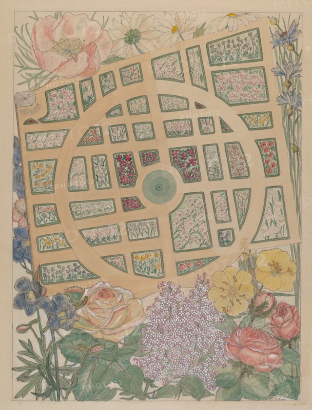 Madame Jumel's Garden, c. 1936. Creator: Virginia Richards.