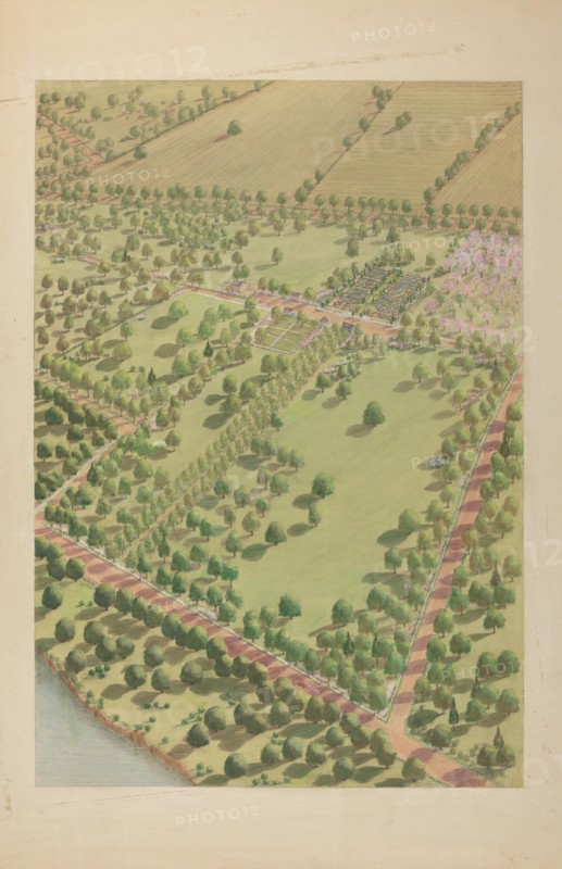 Hudson River Estate, c. 1939. Creator: Virginia Richards.