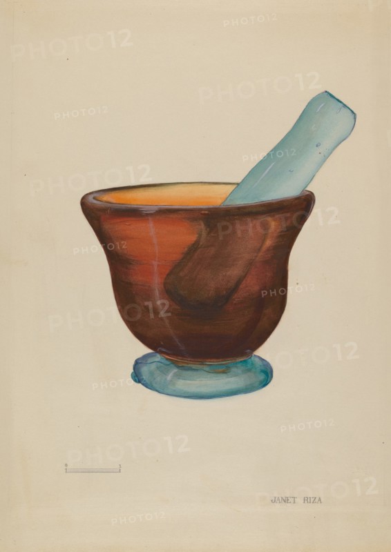 Mortar and Pestle, 1935/1942. Creator: Janet Riza.