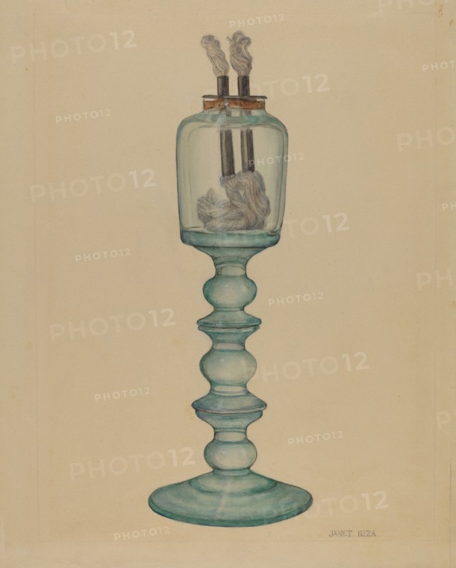 Whale Oil Lamp, c. 1940. Creator: Janet Riza.