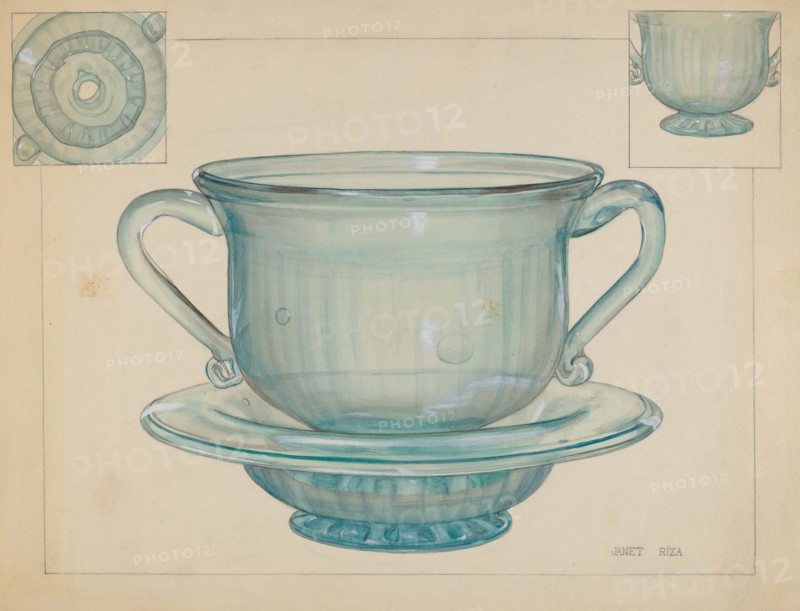 Flower Pot and Base, c. 1937. Creator: Janet Riza.