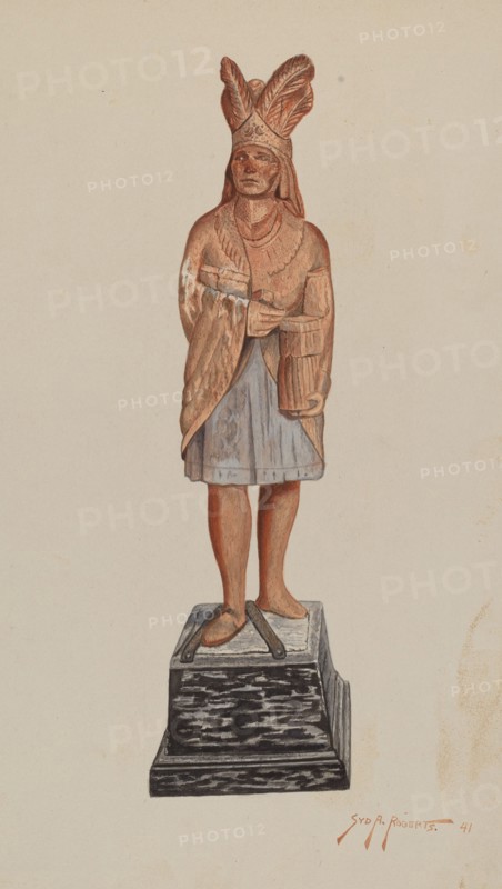 Cigar Store Indian, 1941. Creator: Sydney Roberts.