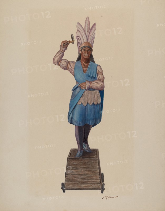 Cigar Store Indian, c. 1941. Creator: Sydney Roberts.
