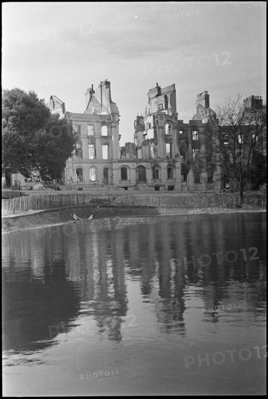 Bomb damage, The Crescent, Plymouth, Devon, World War II, 1942. Creator: Cyril James Palmer.