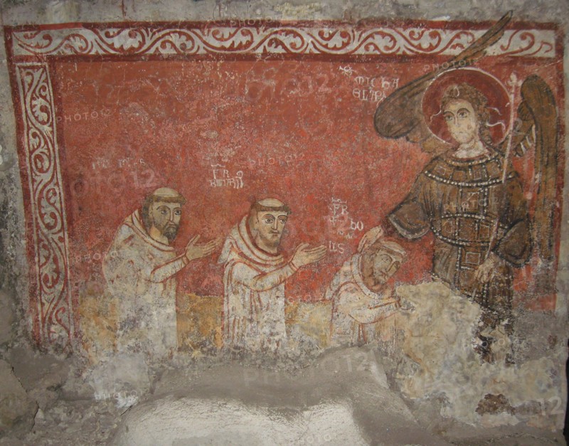 Bernard the Pilgrim and his followers, blessed by Saint Michael the Archangel, ca 950. Creator: Anonymous.