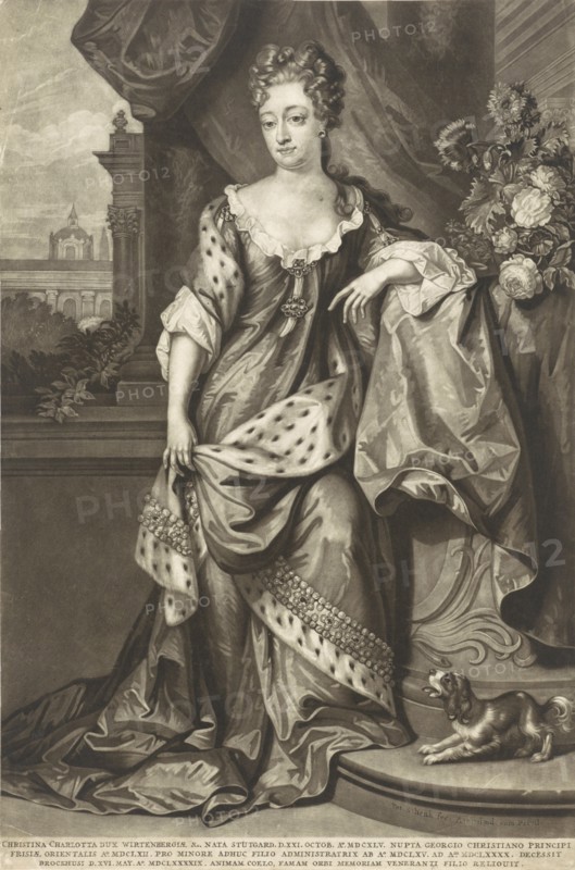 Christine Charlotte of Württemberg (1645-1699), Princess of East Frisia, ca 1699. Creator: Schenk, Peter (Petrus), the Elder (1660-1718).