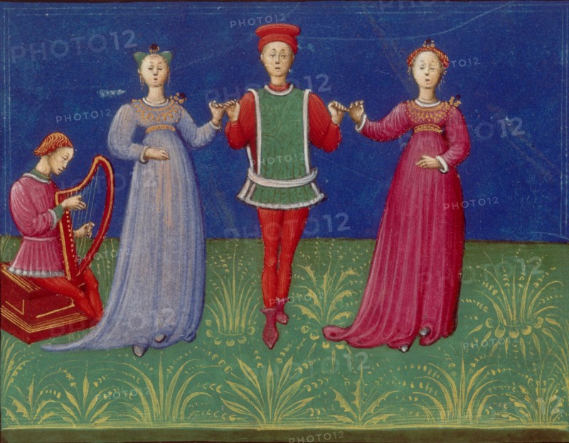 Dance classes. From: De pratica seu arte tripudii (On the Practice or Art of Dancing), 1463. Creator: Anonymous.