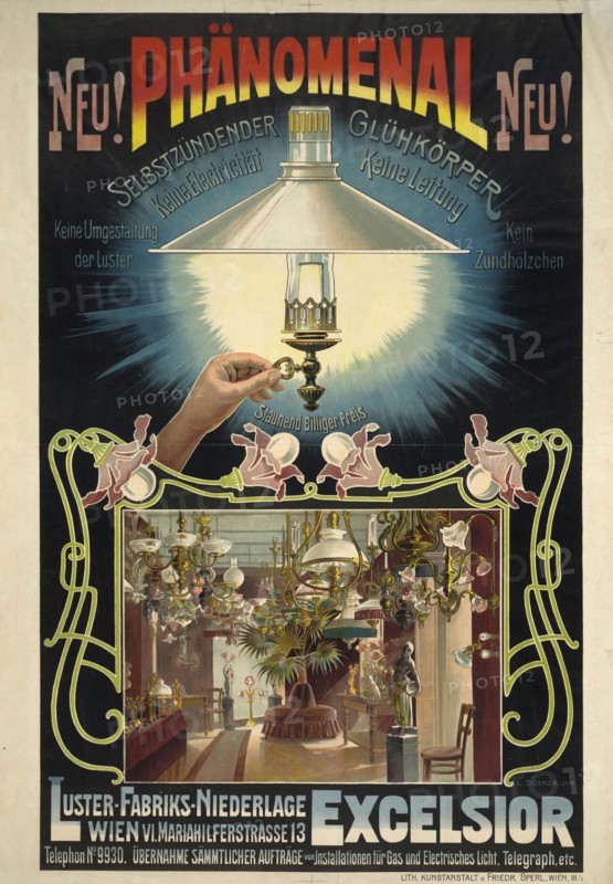 Excelsior. Self-igniting incandescent body, ca 1895-1900. Creator: Döcker, Eduard (active Second Half of the 19th cen.).
