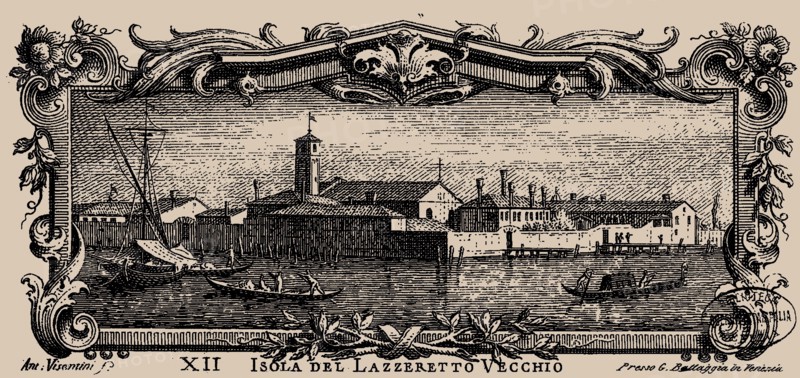 Isolario veneto, XII. Isola del Lazzaretto Vecchio, 1777. Creator: Visentini, Antonio (1688-1782).