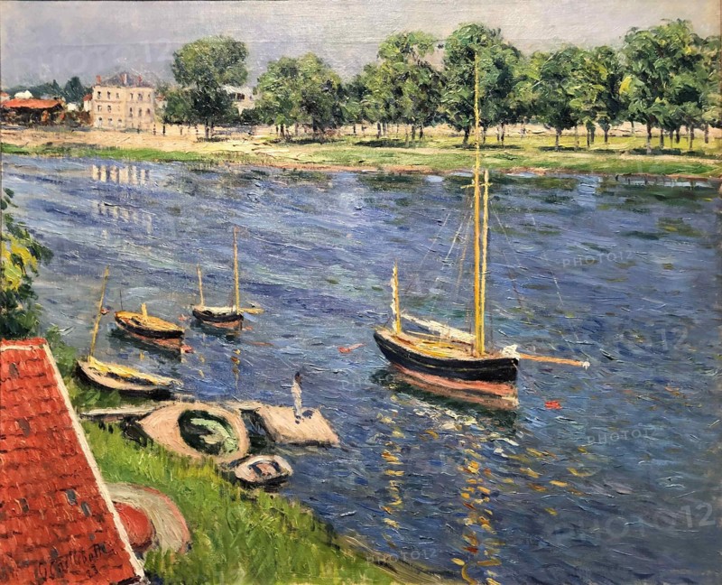 La Seine à Argenteuil, bateaux au mouillage, 1883. Creator: Caillebotte, Gustave (1848-1894).
