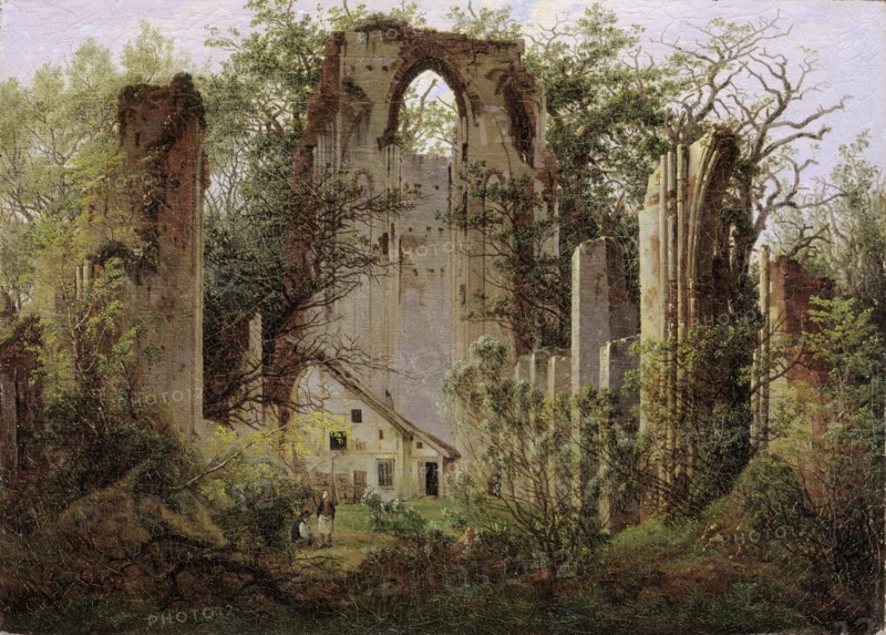 Monastery ruin Eldena near Greifswald , ca 1825. Creator: Friedrich, Caspar David (1774-1840).