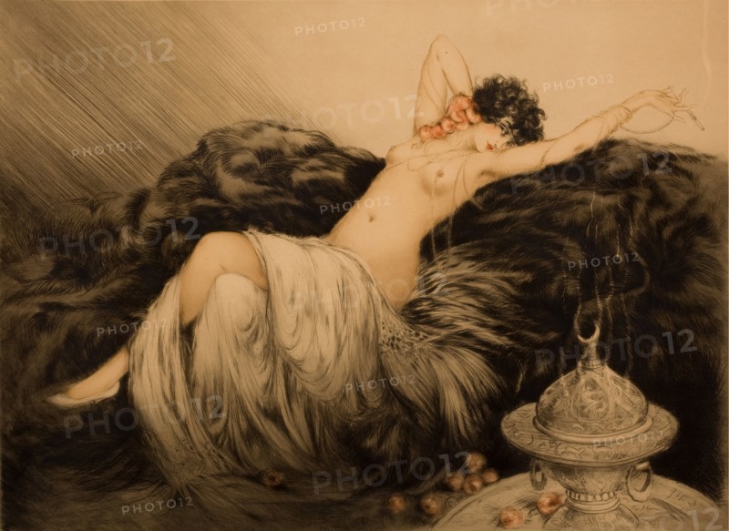 Nude with Black Fur. Creator: Icart, Louis Justin Laurent (1888-1950).